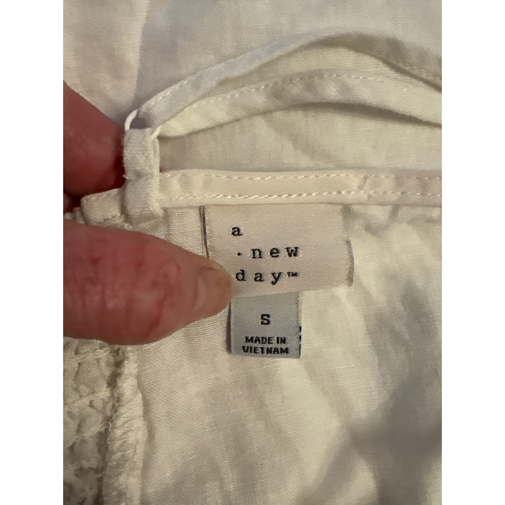 NEW A New Day‎ White Corset Button Front Linen Midi A Line Dress w/ Pockets, S - Picture 6 of 7